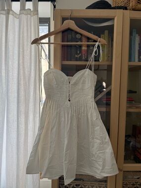 For Love & Lemons White Tie-Shoulder Mini Dress
